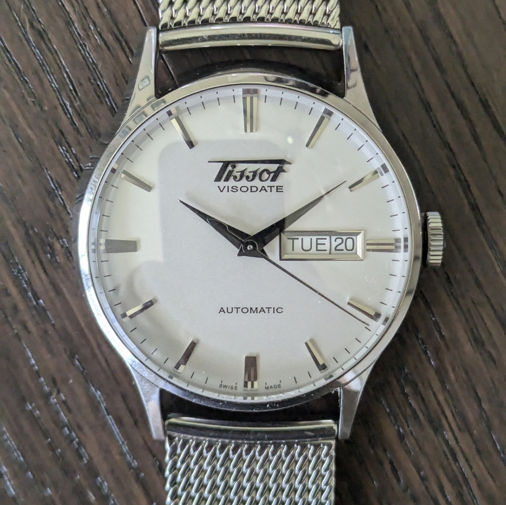 Tissot Heritage Visodate Automatic Watch with Mesh Bracelet